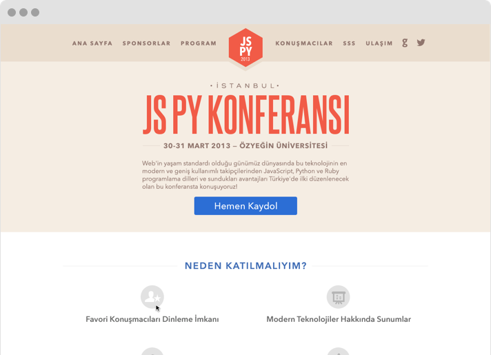 JsPyConf 2013 — Website UI/UX Design